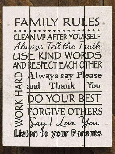 Family Rules Pallet Art - The Fox Decor